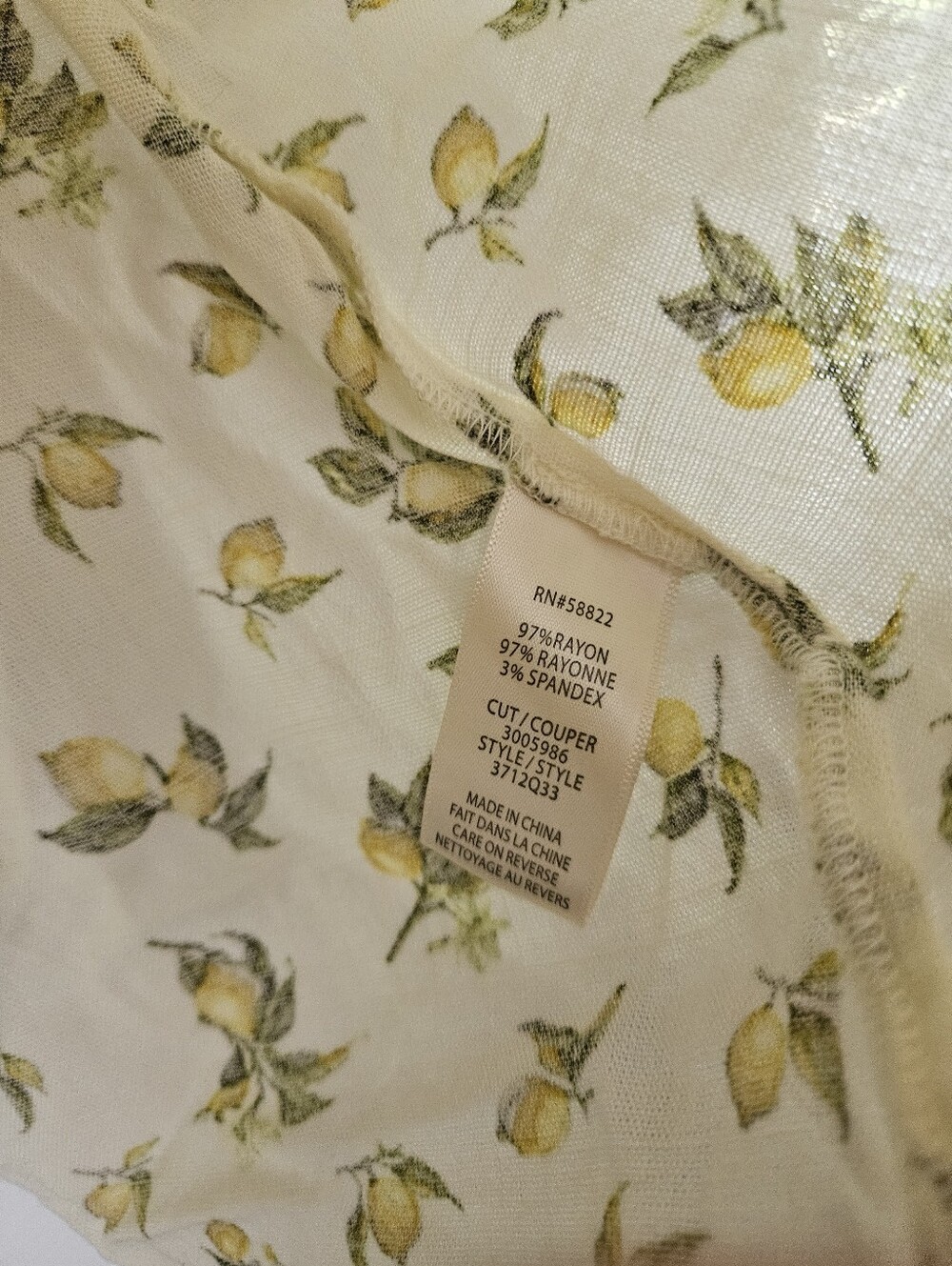 Max Studio Lemon Print Blouse XL Ruffle - Picture 3 of 4